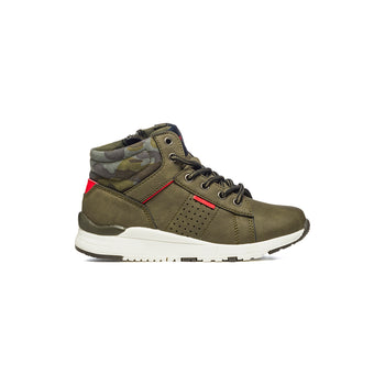 Sneakers alte khaki con dettagli traforati e lacci bicolore Weep & Smile, Scarpe Bambini, SKU k276000016, Immagine 0